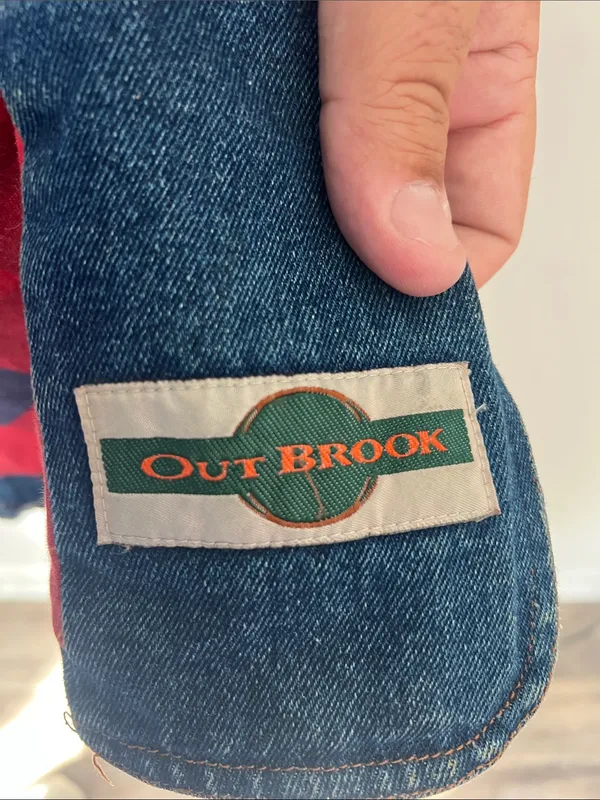 Out Brook vintage Denim Flannel Lined Denim Women’s Jacket, sz Medium©️ - Image 7