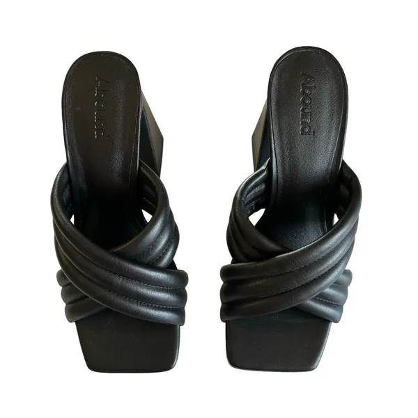 Abound Black Block Heel Crossover Strap Heels Sandals Size 6 - Image 2