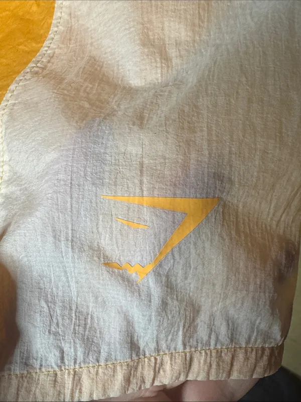 Gymshark Pulse 2-in-1 Lined Running Shorts Orange White Size Small - Image 5