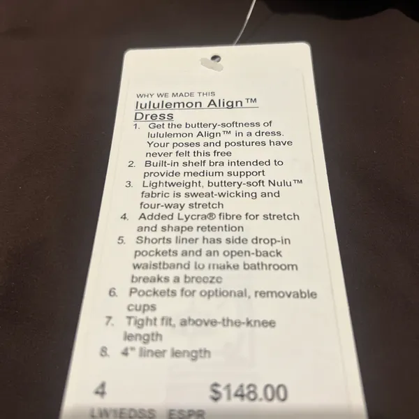 Lululemon Align Dress Size 4 - Image 3