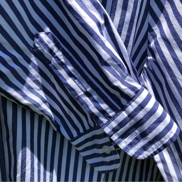 Heritage 1981 Medium Blue & White Striped Button Up - Image 6