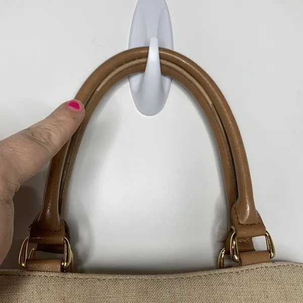 Etienne Aigner woven‎ purse tan - Image 4