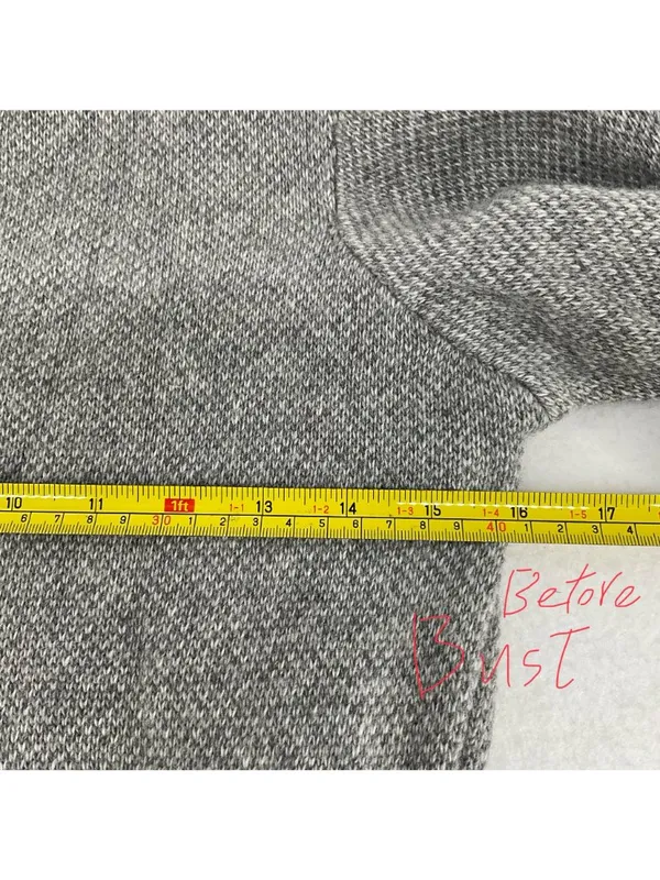 ITALY MADE BENEDETTAB. wool grey cashmere jumper sweater s bust from32 to 42in - Image 5