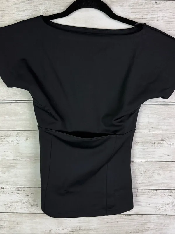 Girlfriend Collective Black Cutout Cap-Sleeve Women's Top Size Small - Image 2