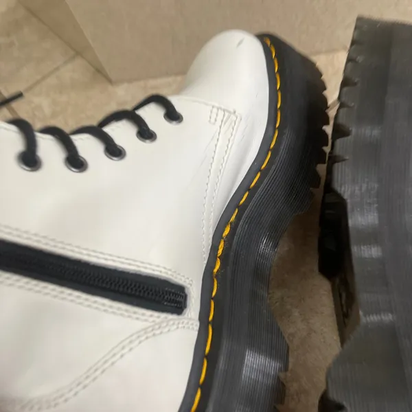 Dr Martens‎ Jadon White Leather Platform Combat Boots Side Zip 8-Eye US 7 lady - Image 8