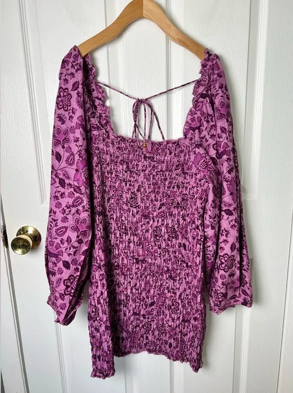 Free People Smock It To Me Mini Dress L Azalea Combo - Image 2