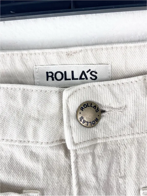 ROLLA’S Cream Sailor High Rise Wide Leg Denim Jeans Size 26 Neutral Preppy Boho - Image 6