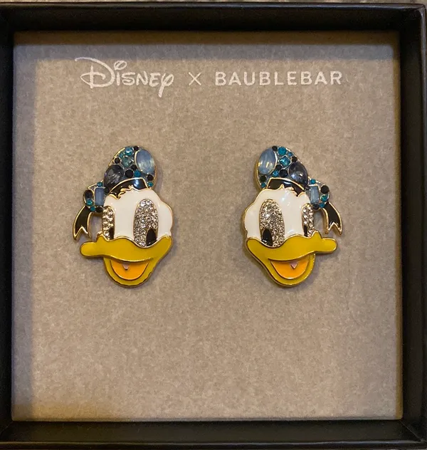 Disney X Donald Duck Crystal Enamel Stud Earrings - Image 2