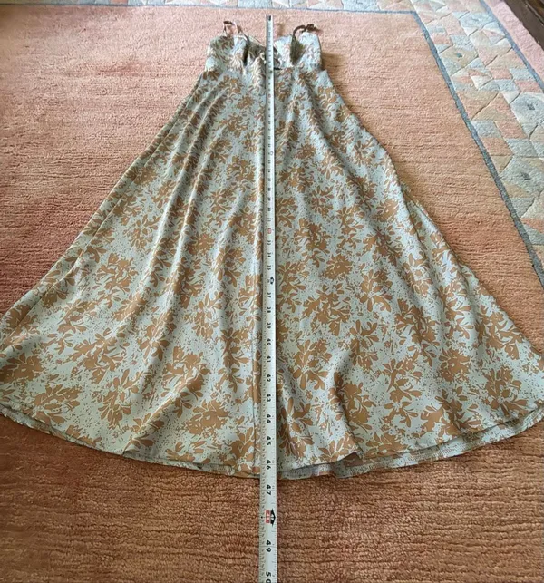 Here Comes The Sun Floral Satin Cutout Midi Dress US 2 AU 8 - Image 3