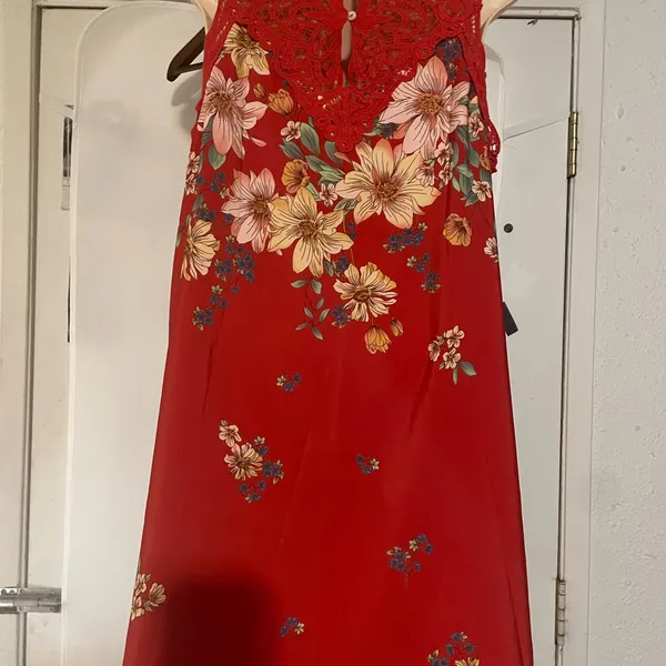 Miss Me Red Floral Dress - Image 3