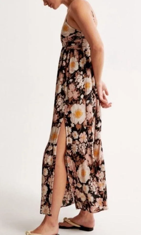 Abercrombie Crinkle Textured Ruched Maxi Dress - Image 6