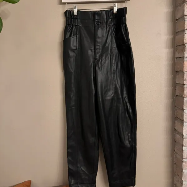 MADEWELL Vegan Leather Pull-On Paperbag Pants‎ - Image 3