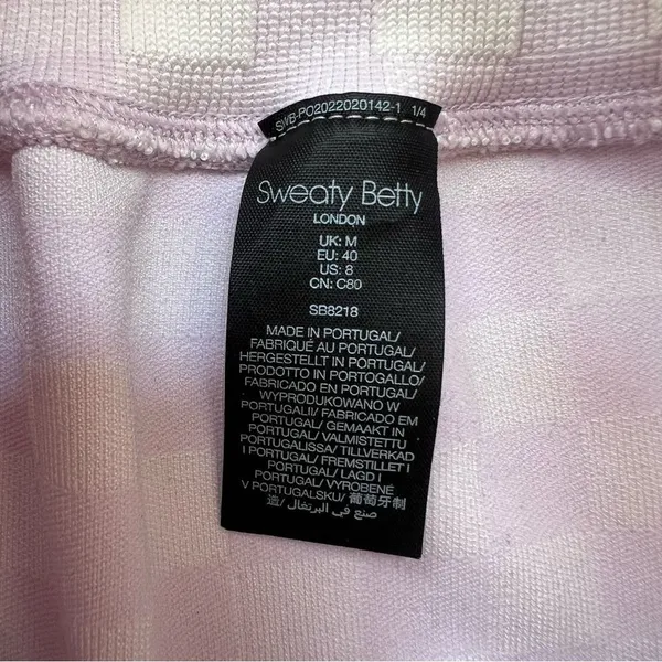 Sweaty Betty Gingham Lavender and White High-Waisted Biker Shorts Medium 8” - Image 11