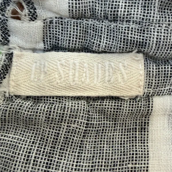 CP Shades Women Grey White Striped 100% Linen Button Down Tunic Top Small - Image 4