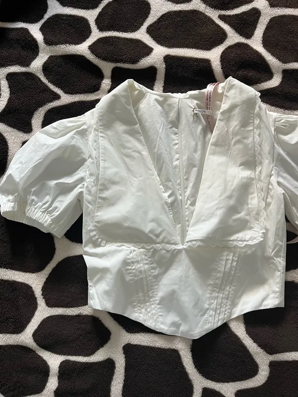 NWOT House of CB Augusta White Pin Tuck Top - Image 5