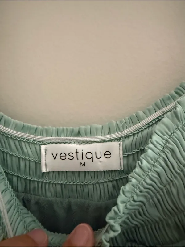 vestique Light Aqua Layered Ruffle Spaghetti Strap Dress - Image 2
