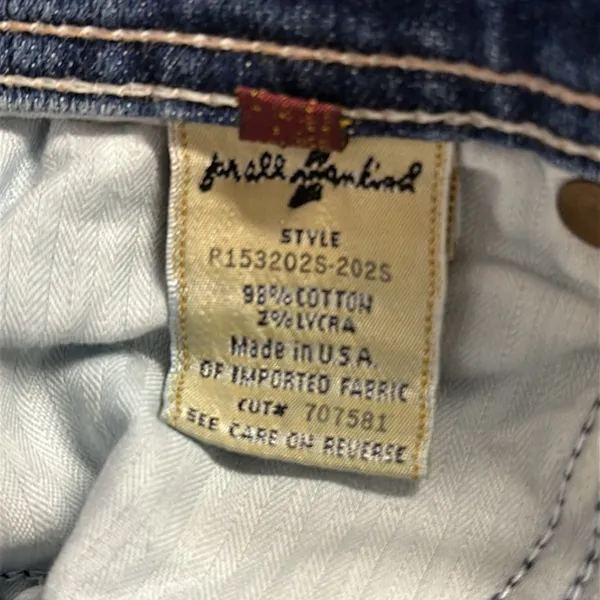 7 for all Mankind Justine Bootcut with Laced Ribbon Accent Pockets Blue Jeans 27 - Image 8
