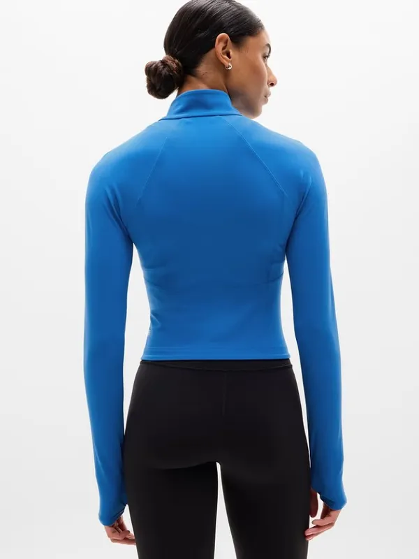 New Athleta XS Salutation Crop Jacket Breaker Blue X-Small Regular - Image 4