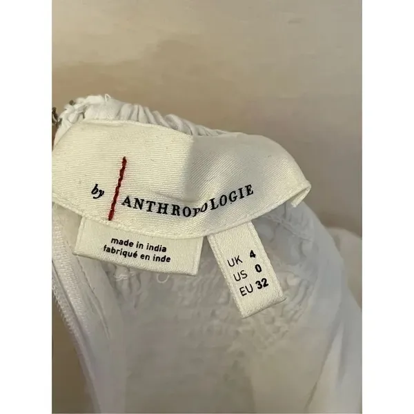 Anthropologie Alene Embroidered Lace Midi Dress White XS/O - Image 8