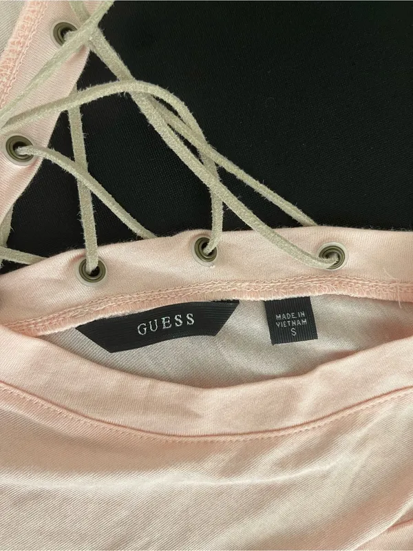 Guess Long Sleeve Crewneck Top - Pale Pink - Image 3