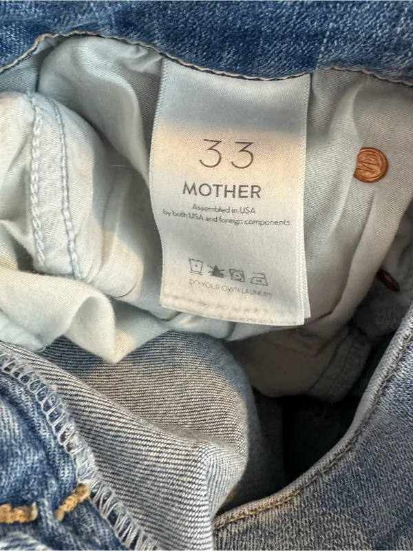 Mother The Mid Rise Dazzler Ankle Fray Weekend Kitten Jeans size 33‎ - Image 4