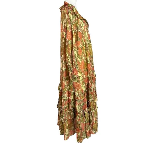Free People Garden Wonders Maxi Dress Retro 70s Bohemian Floral Size Small - Image 9