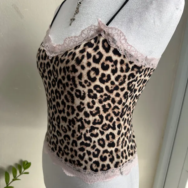 True Leopard Pink Lace Trim Cami Size S Multiple - Image 5