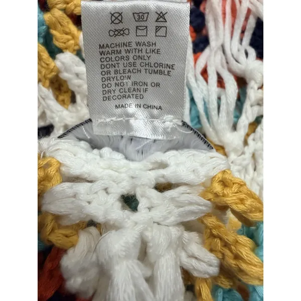 Vivid Granny Square‎ Crochet Fringe Crop Top Multicolor Boho Festival - Image 6