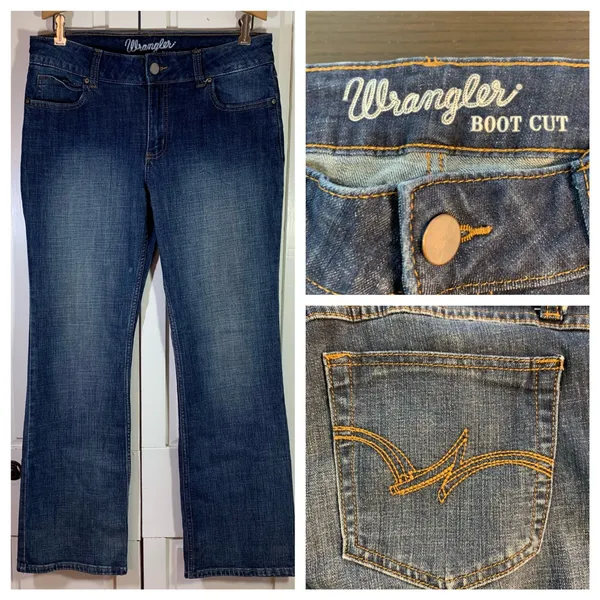 Wrangler Boot Cut Jeans Women's Dark Wash Denim Pants Size‎ 11x32 (32x30.5) - Image 2