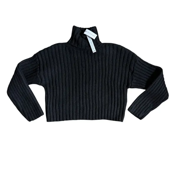 NEW Topshop Rib Knit Turtleneck Sweater Black Size Small 4-6 - Image 2