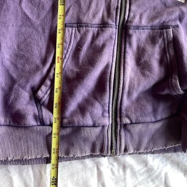 Victoria's Secret Vintage PINK Full Zip Hoodie Purple White Women's Size Large - Image 4