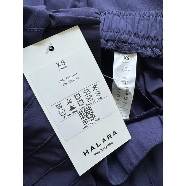 NWT Halara Navy Blue Breezeful High Waisted Side Pocket Shirred Wide Leg Pant XS - Image 7