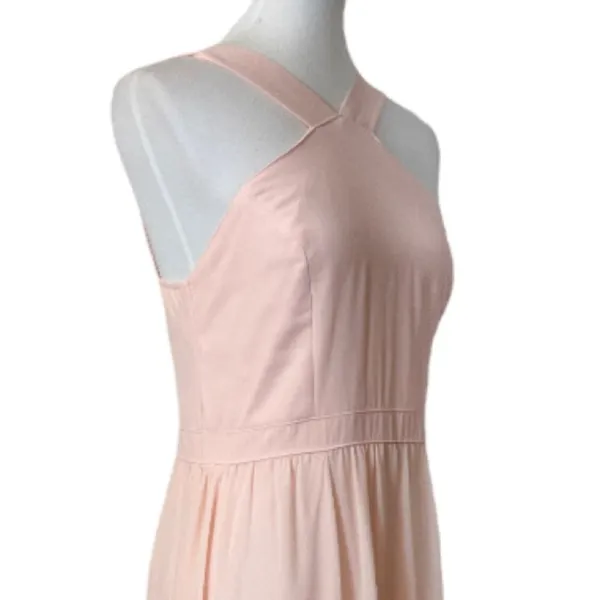 Lulus Peach Pink Halter Maxi Dress Women’s Size Large Chiffon Bridesmaid Formal - Image 8