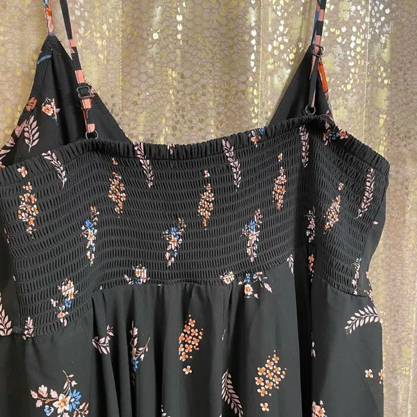 Express Black Orange Paisley Floral Handkerchief Dress, Large‎ - Image 8