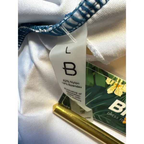 BMJL High Waist Cutout Teal Trim Swimsuit Women's‎ L New with Tags - Image 2
