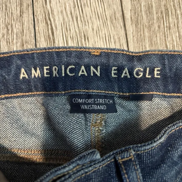 American Eagle Y2K Low-Rise Maxi Jean Skirt Size 4‎ Medium Wash Grunge Denim - Image 3
