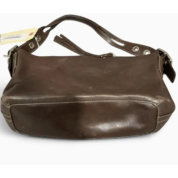 Vintage Coach Legacy East West 1417 Brown Leather Shoulder Bag Y2K Tassel - Image 6