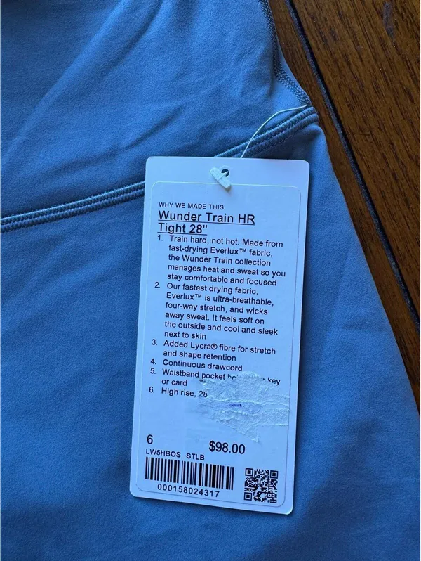 Lululemon Wunder Train High Rise 28” Steel Blue Size 6 NWT - Image 4