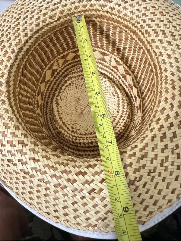 Handwoven Straw Sun Hat Natural Tan Wide Brim Boho Beach Resort Unisex One Size - Image 7