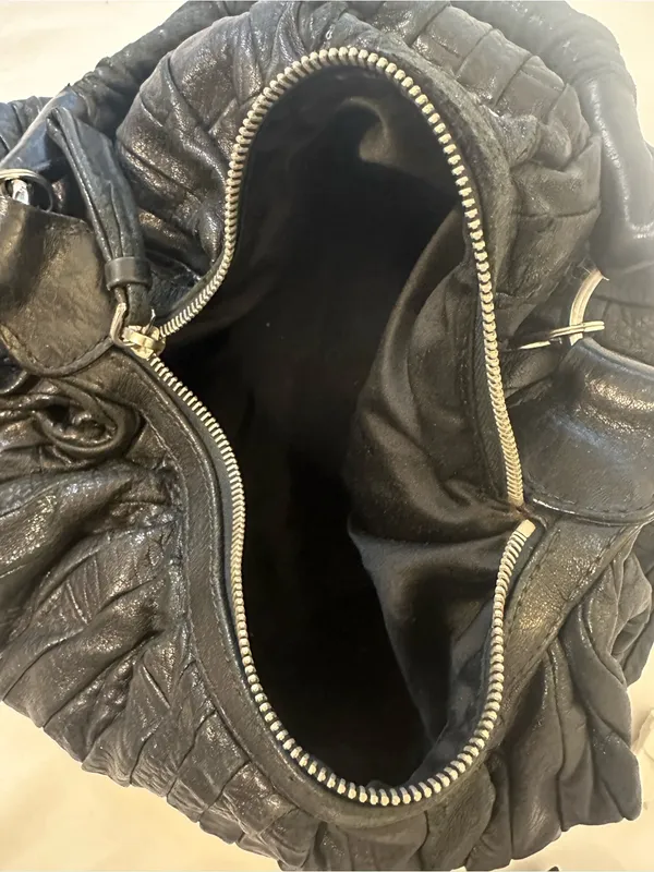 Miu Miu Black Leather Slouchy Shoulder Bag - Image 3
