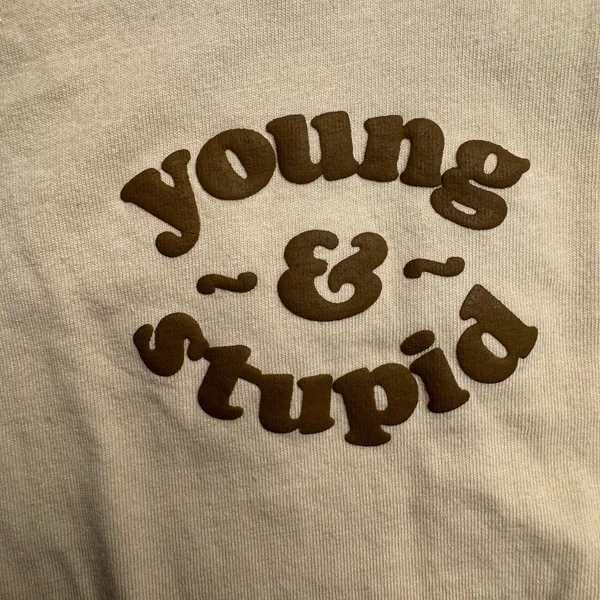 Barstool Sports Women's Tshirt Cropped Young And‎ Stupid Medium Yellow - Image 3