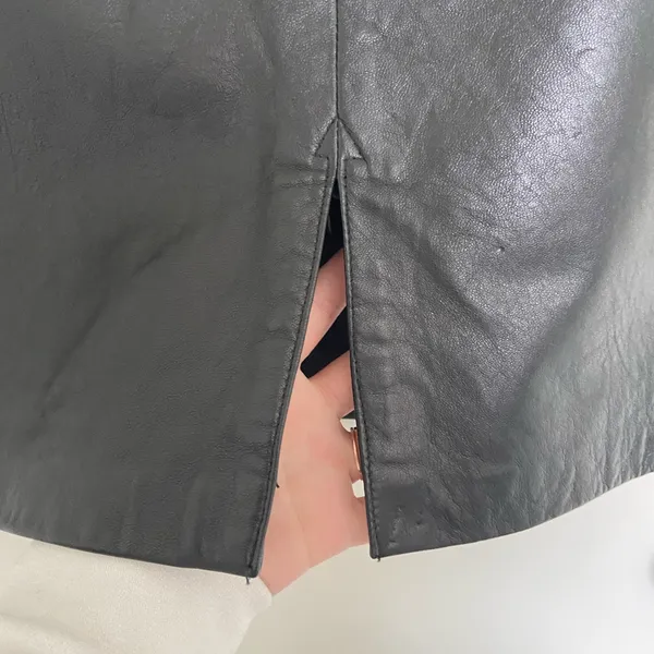 NWOT Giovinezza Moda by Rocco D’Amelio women’s black leather button‎ skirt 10 - Image 3