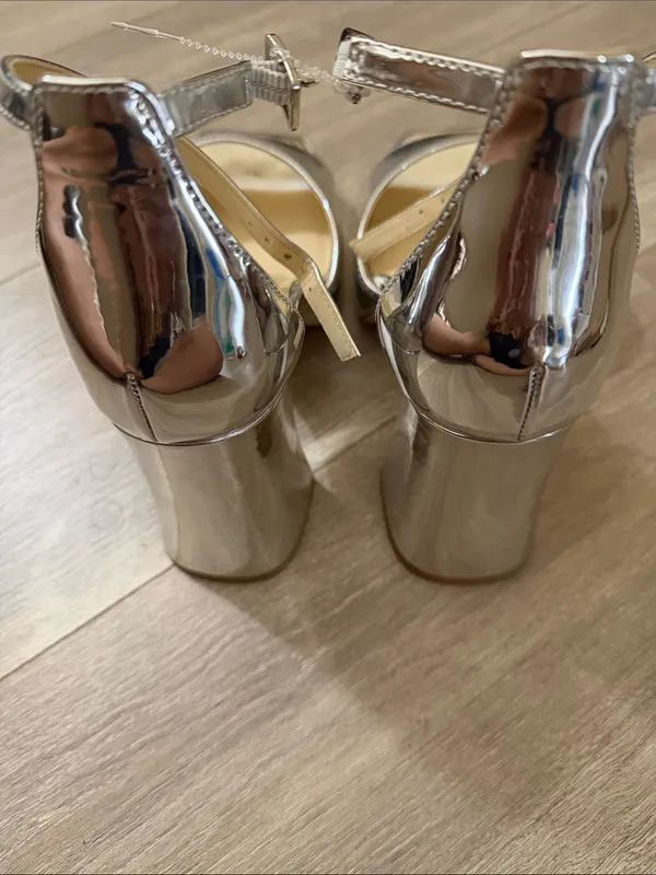 Jessica Simpson Metallic Silver Open-Toe Ankle-Strap Heels - Image 3