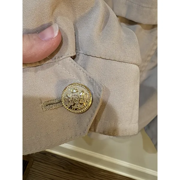 Vintage St. John Coat Collection by Marie Gray -size Large Faux Suede Buttons - Image 7