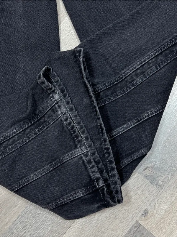 Free People Olsen Cuffed Barrel Jeans Black 28 Baggy Streetwear High Rise Grunge - Image 7