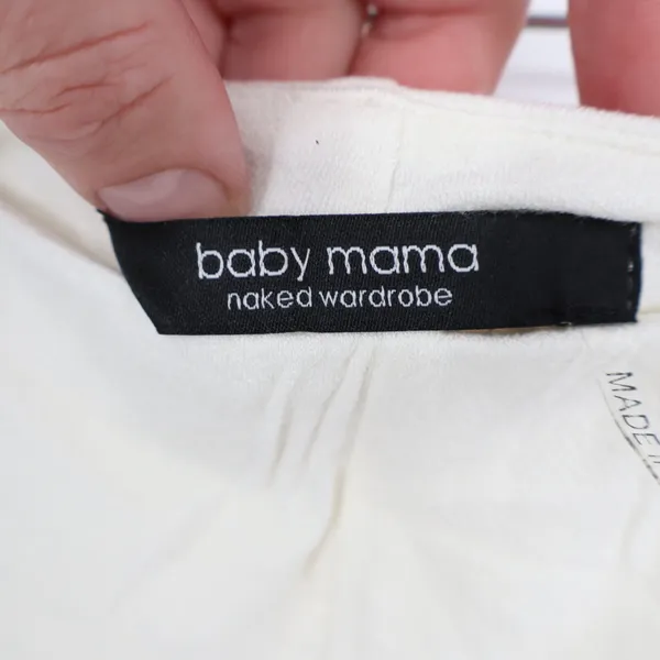 Naked Wardrobe Baby Mama Maternity Biker Shorts XL Cream Off White - Image 3