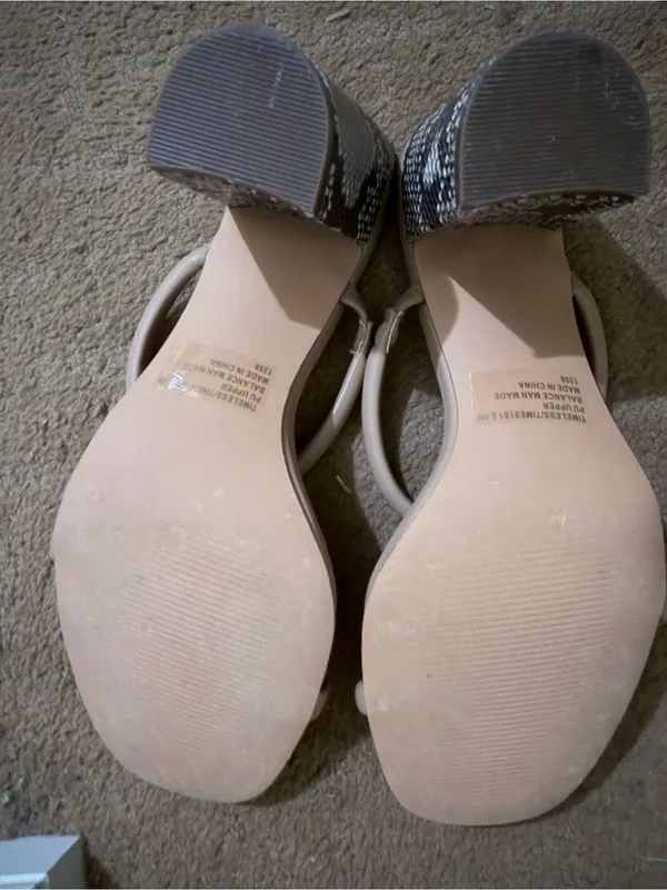 Steve Madden Nude Blush Square-Toe Strappy Heeled Sandals - Image 3