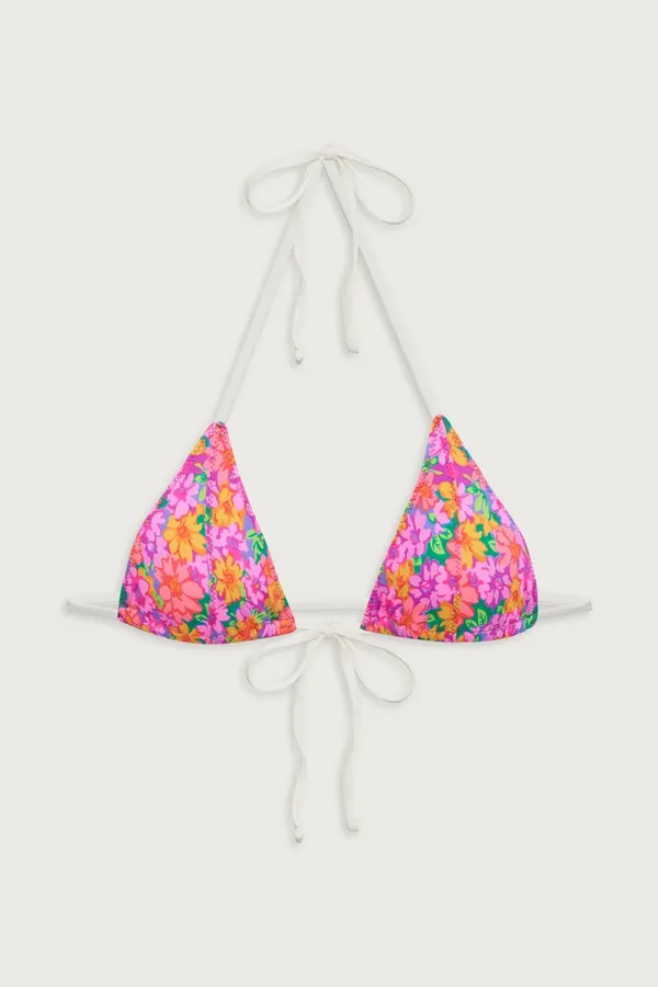 Frankie's Bikinis Pink Coastal Top Tia Floral Bottom Daisy Pond Print Swimsuit Bikini - Image 3