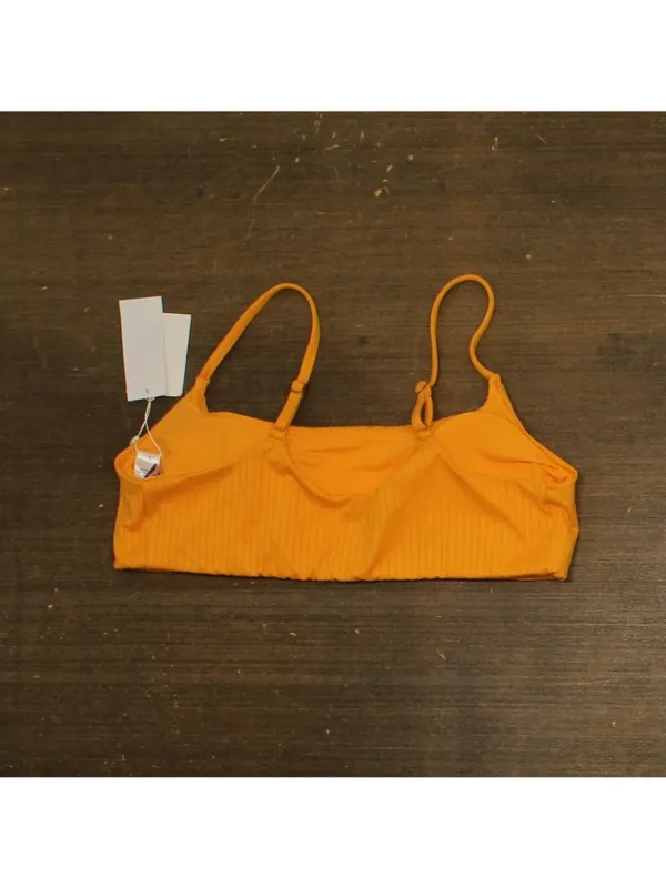 Andie Womens Maui Ribbed Bikini Swim Top AT383 Tangerine Orange Yellow L - Image 2
