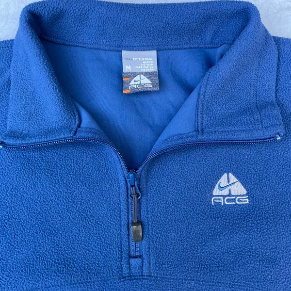 Nike Vintage ACG Fit Therma Blue Fleece Sweatshirt Sweater - Image 3